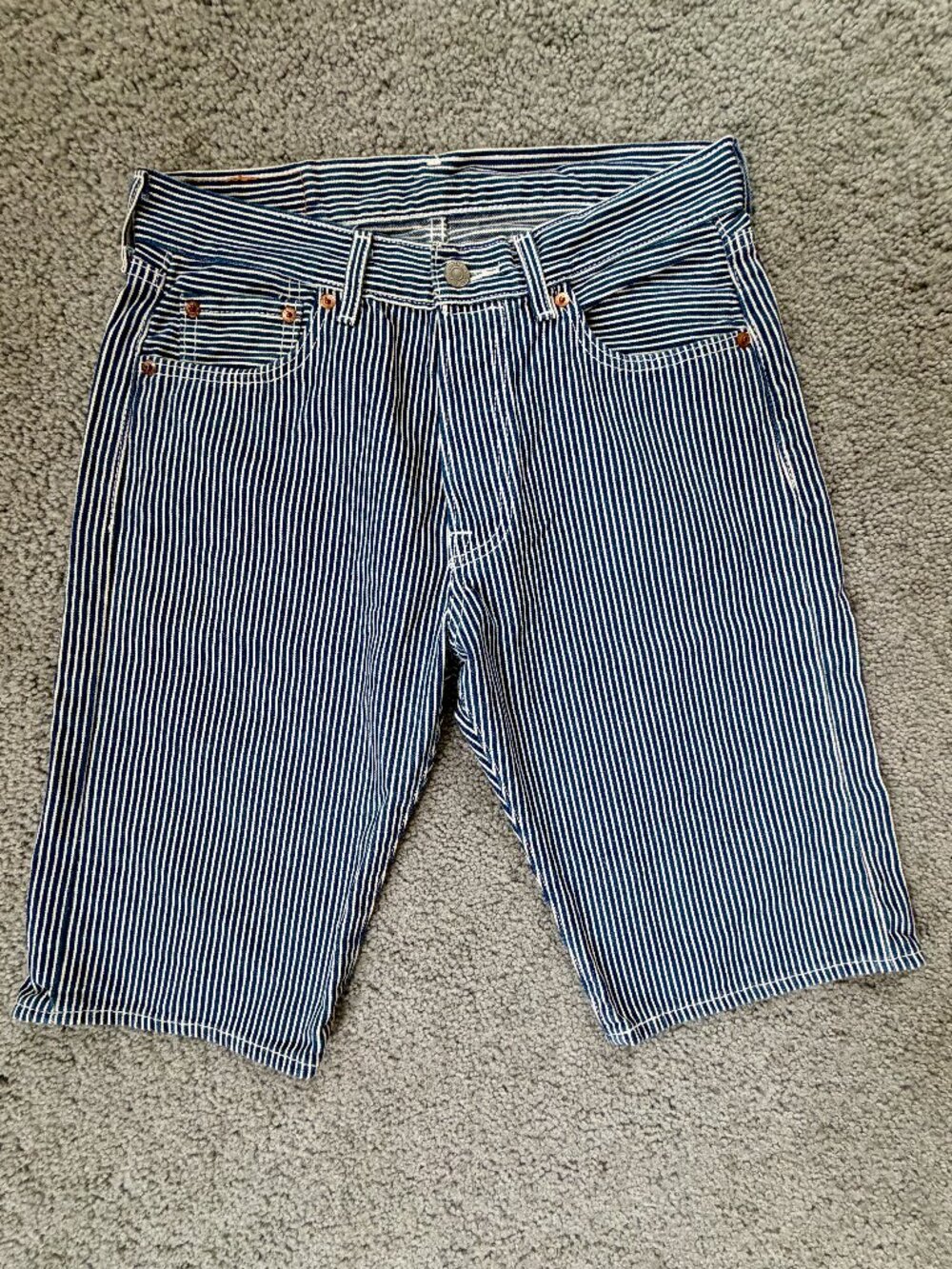 Vintage Levi’s 501 Hickory Stripe Denim Shorts Jorts Men’s W30 - Excellent Cond.